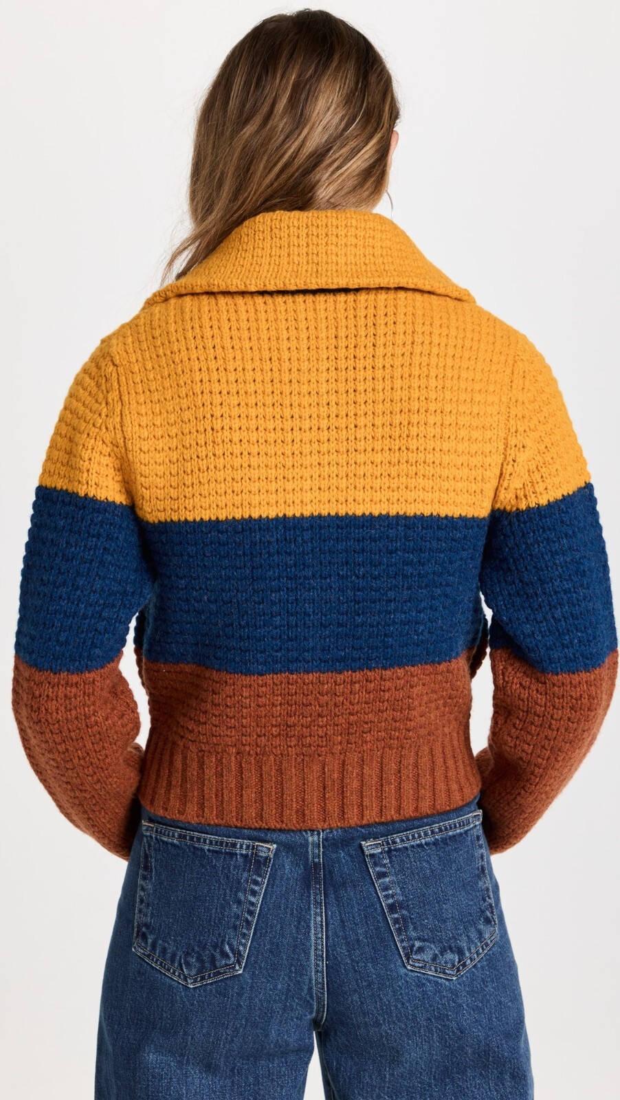 NWT RE/DONE 70s Sweater Jacket Wool Cardigan Mustard Multi sz S GOOP