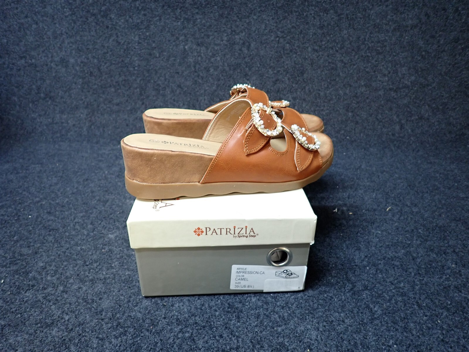 NEW Patrizia by Spring Step Impression Wedge Sandal Camel Women’s EU 39 (SS27)