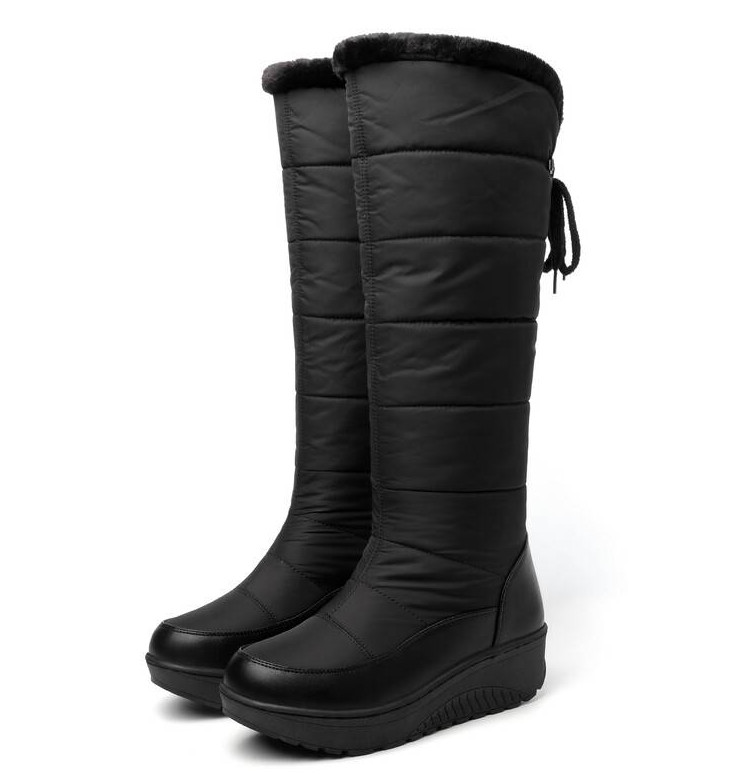 Womens Warm Lined Pull On Knee High Boots Snow Boots Casual Outdoor Winter Shoes