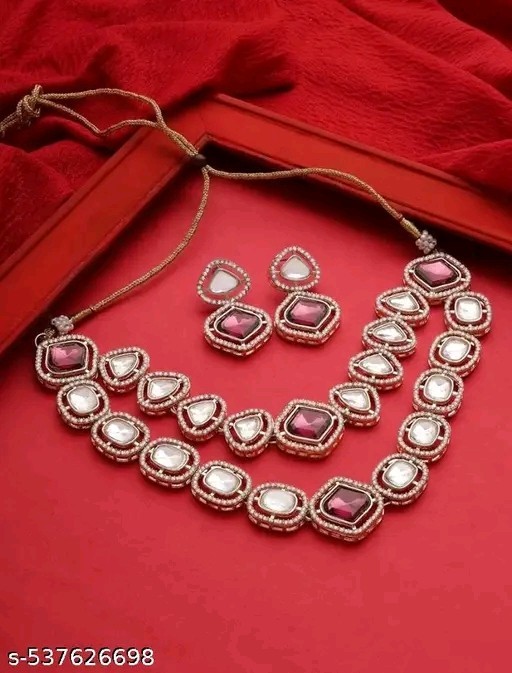 Indian Bollywood Gold Plated Kundan Choker Bridal Necklace Earrings Jewelry Set