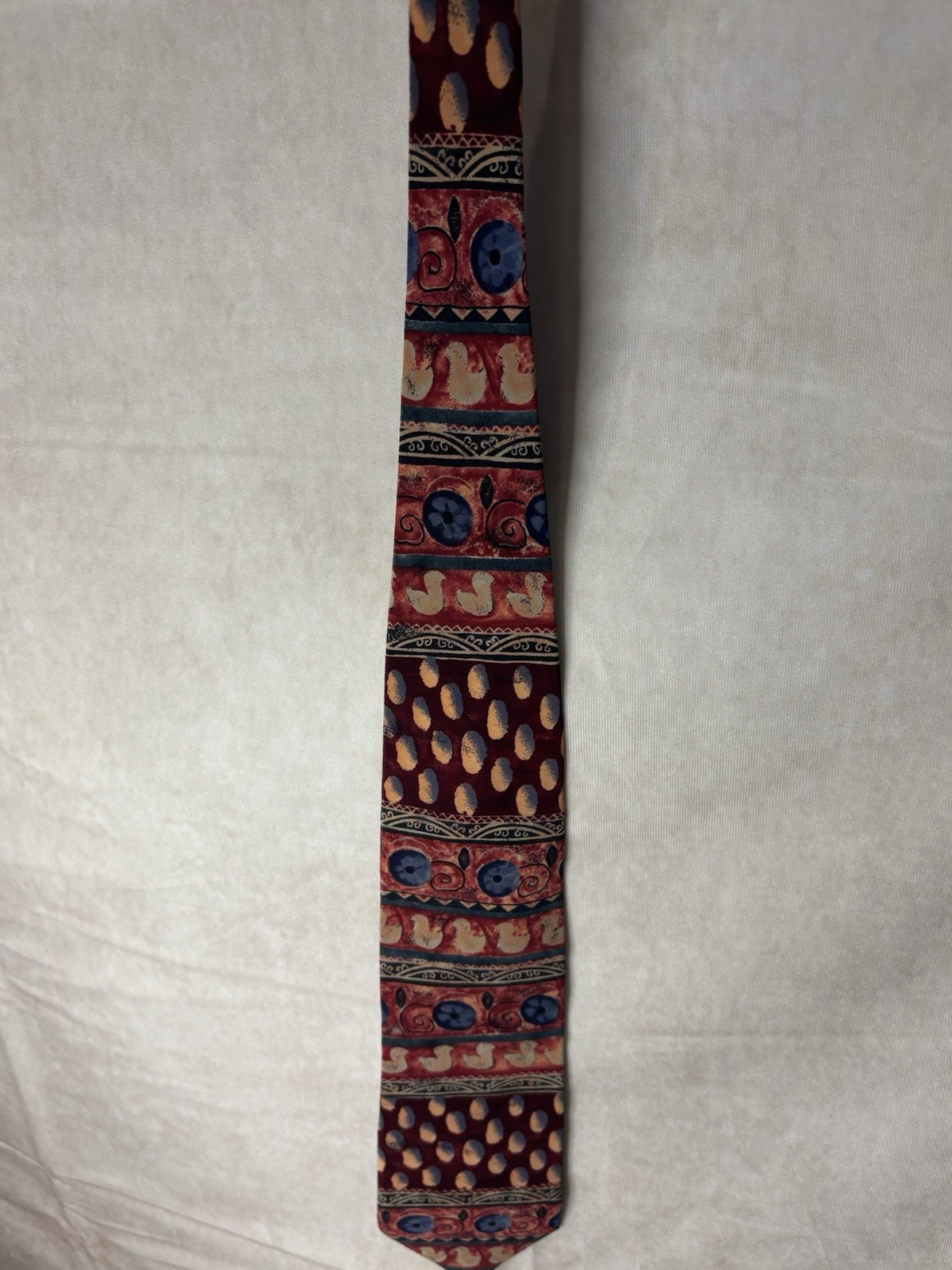 J. Garcia Snail Garden Collection Nine Silk Tie Multicolor Geometric Abstract