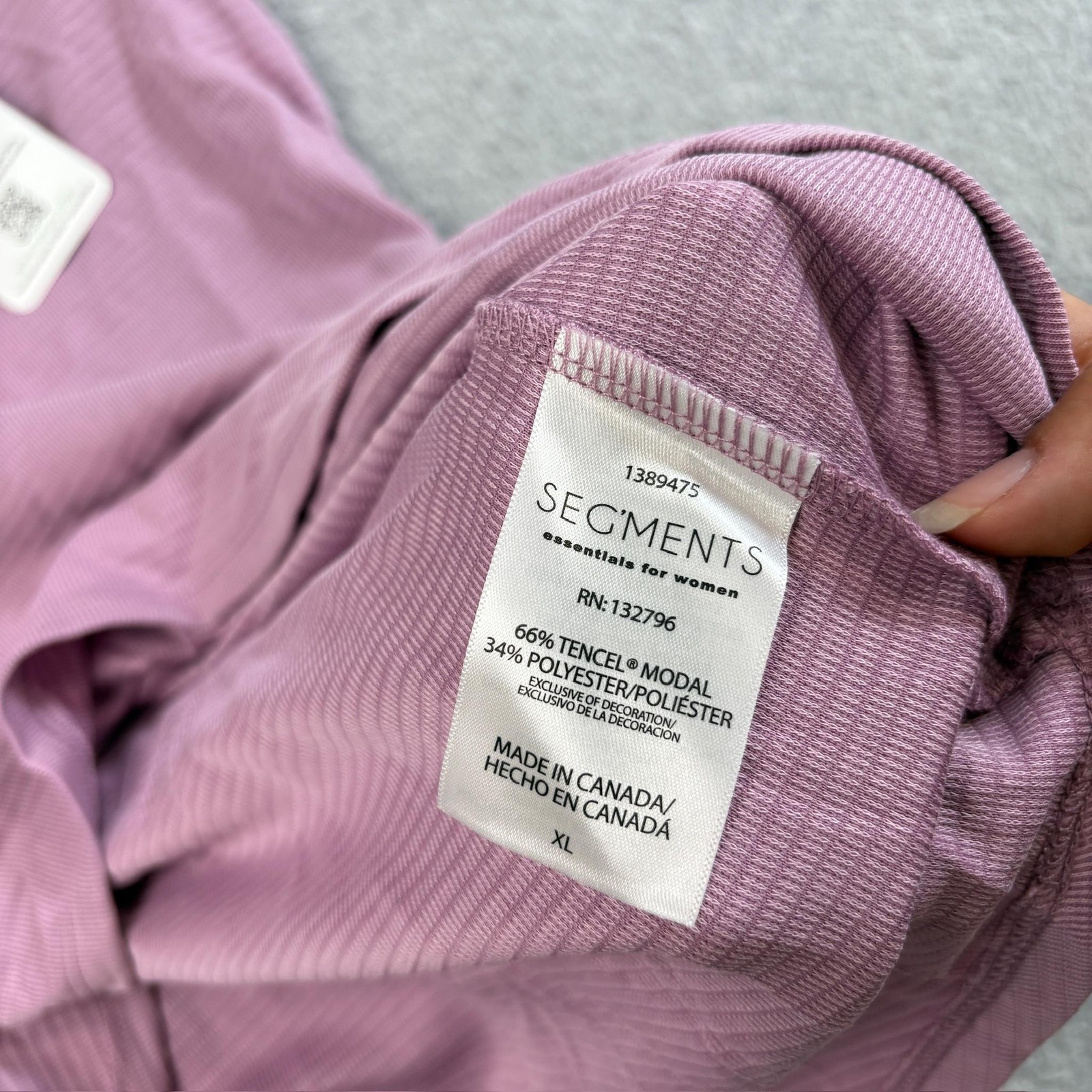 Segments Shirt Women XL Purple Tencel Modal 3/4 Sleeve Lightweight Canada Comfy