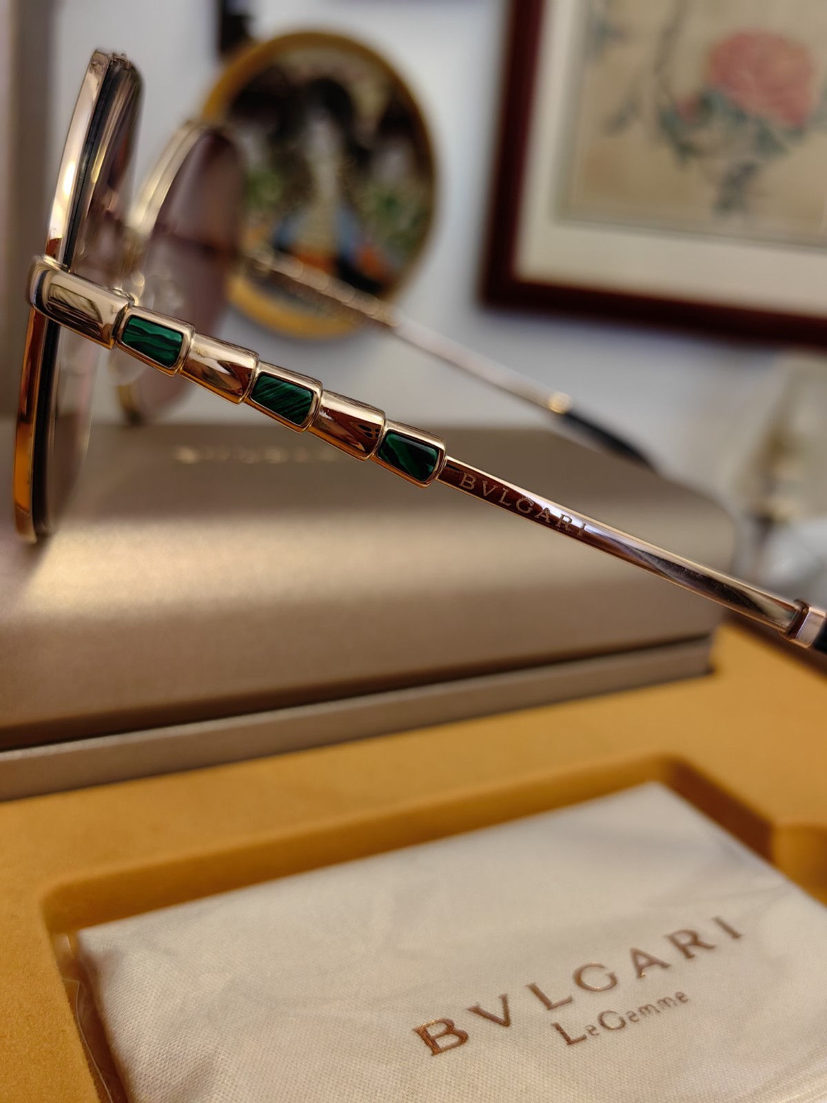 New Gold-Plated Sunglasses BVLGARI Italy