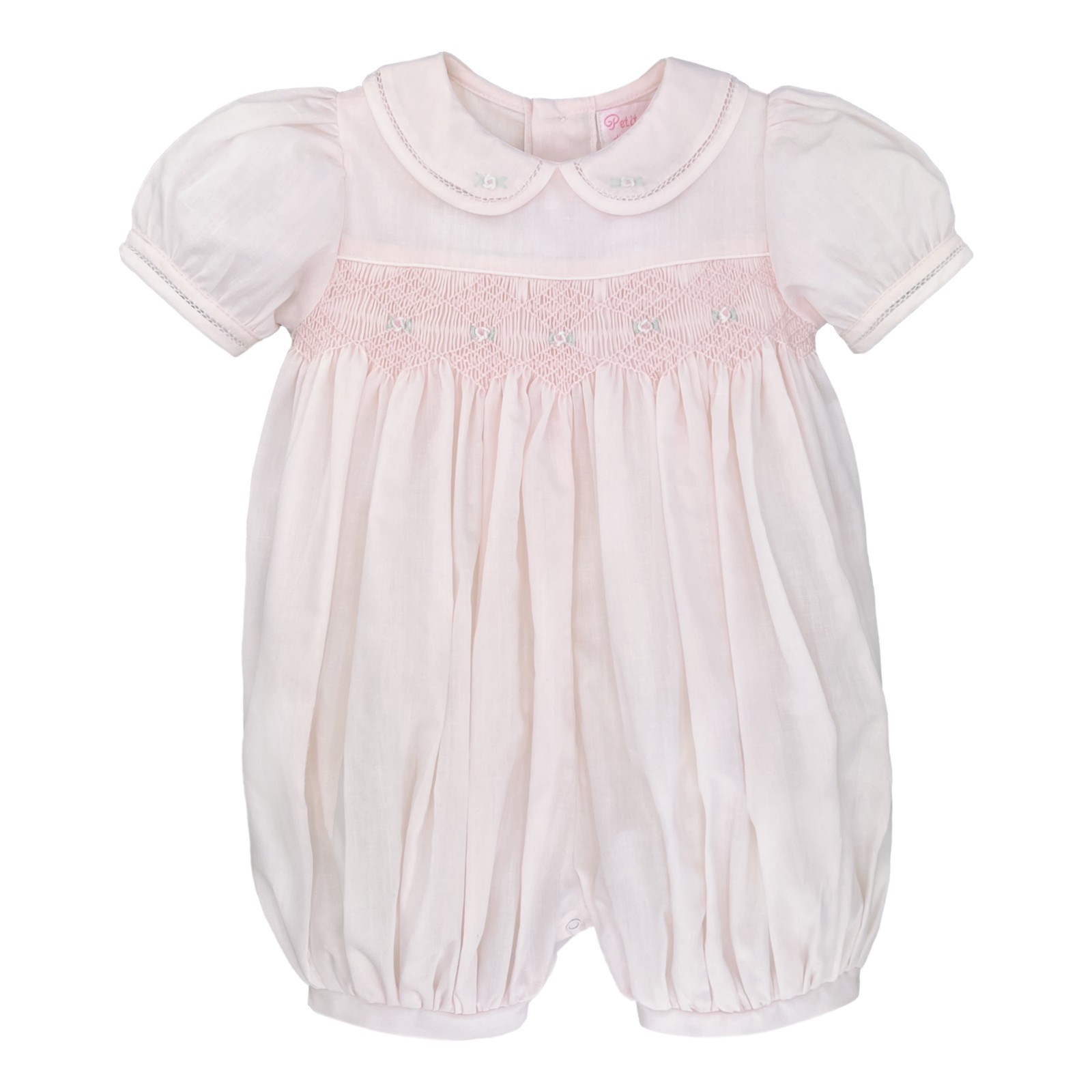 NWT Petit Ami Pink Smocked French Bubble Romper 9M 9 Months Baby Girls