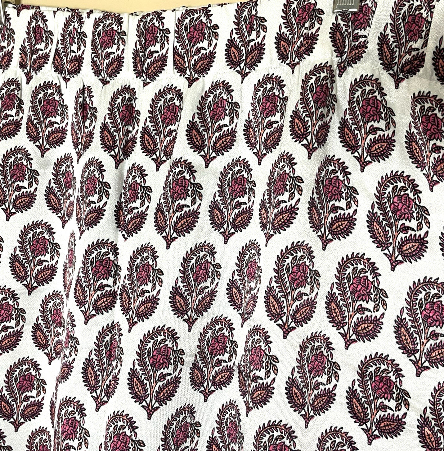 J. Crew Astrid Wide Leg Luster Crepe Pants 20 Bouquet Block Print Pull On BR787
