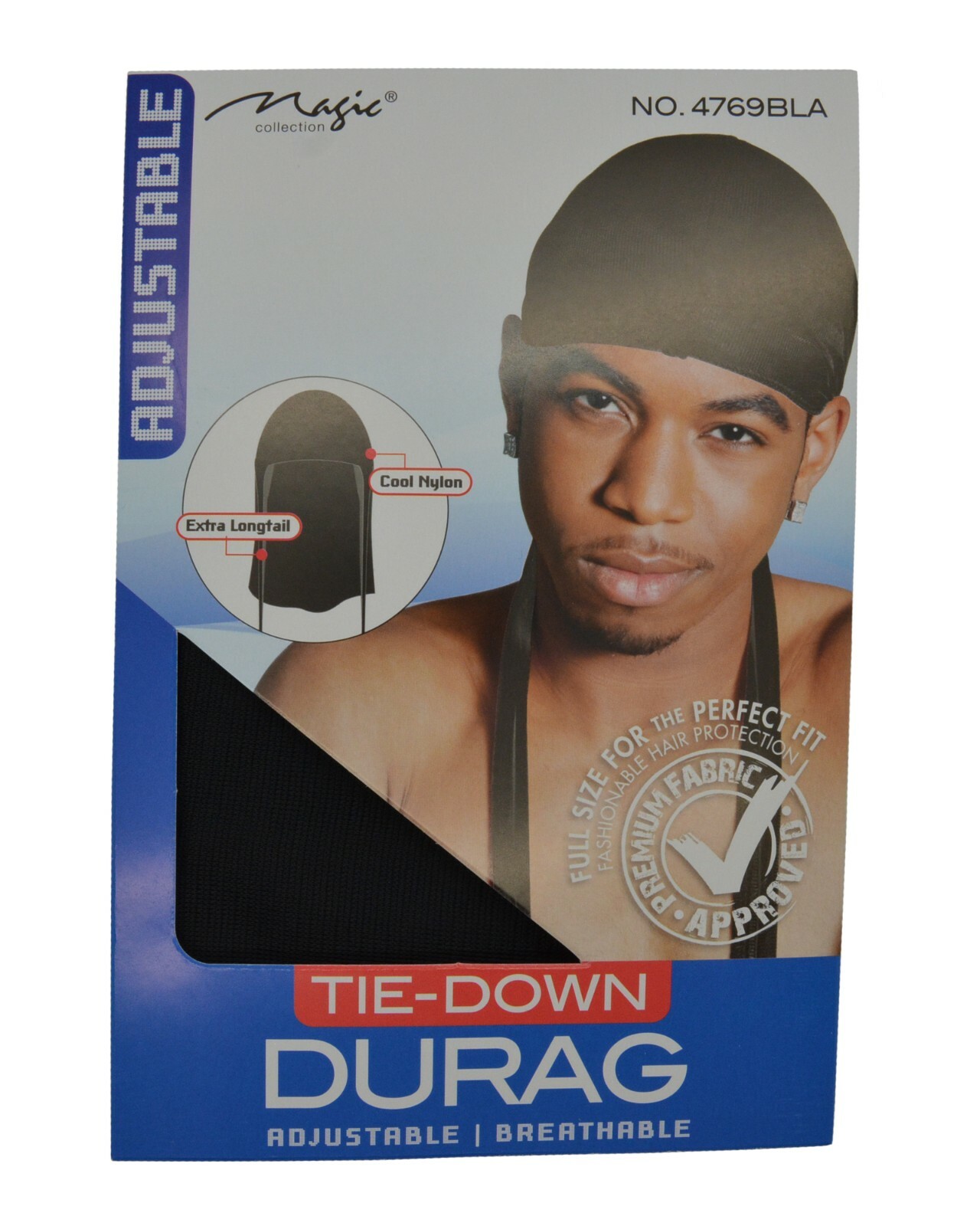 3 pcs Magic “Black” Du rag Adjustable Breathable Extra Long Tail