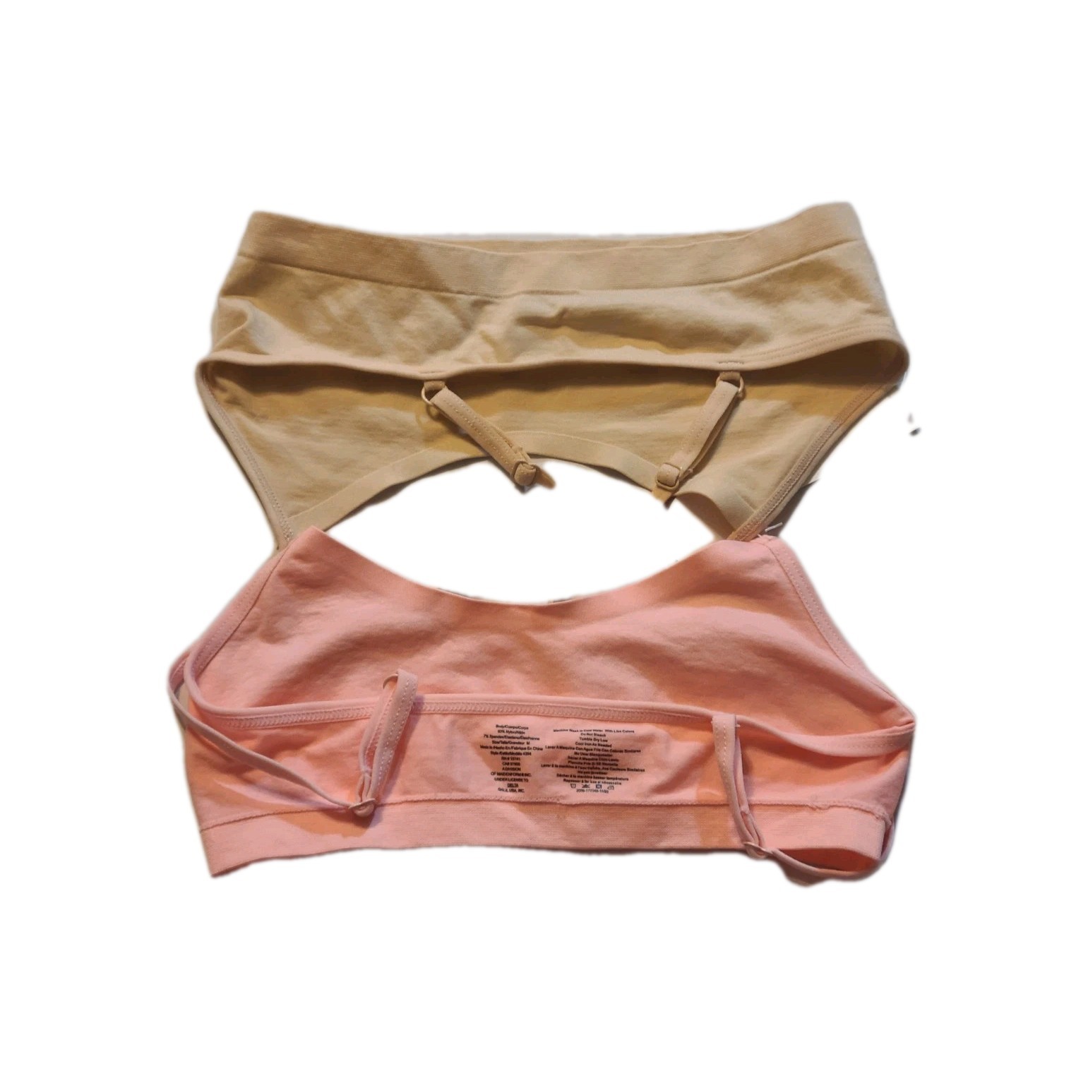 Maidenform Girls Candy Pink/Nude Bralette Bra 2 Piece Set Medium NWT