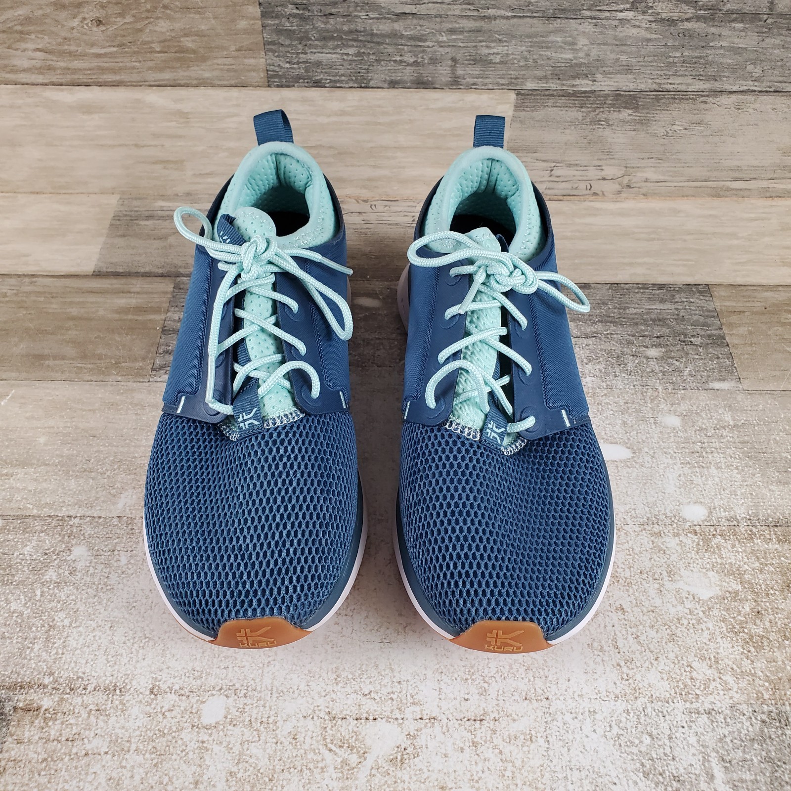 KURU Atom Womens Shoes Sz 7.5 W Tidal Wave White Oasis Blue Mesh Lace Up Sneaker