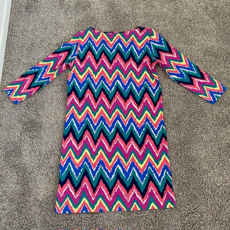 Lilly Pulitzer Gretchen Dress Hearts a Flutter Multicolor Chevron Print Women M