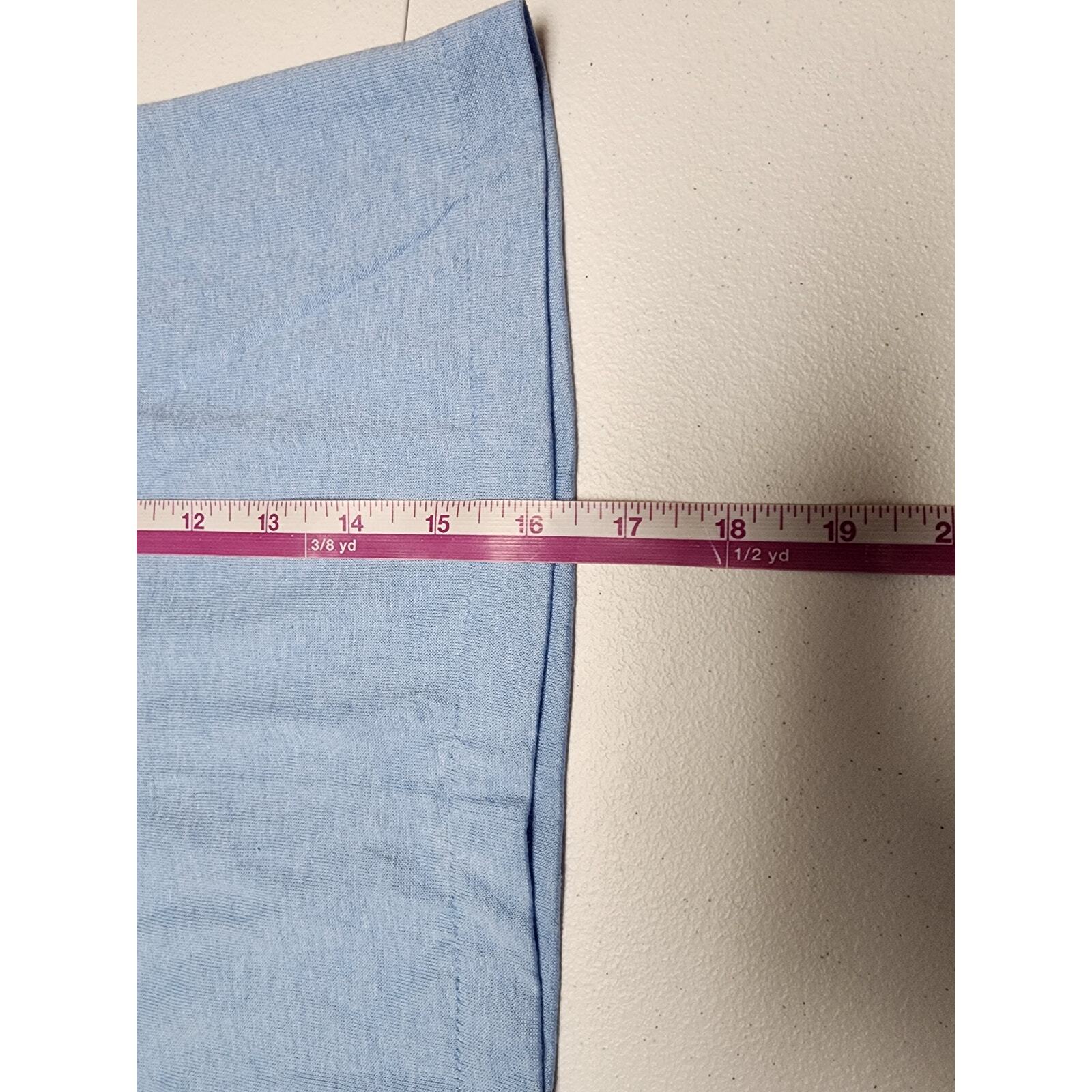 Vintage Crop Top Shirt Women Sportswear Blue Cropped Tee XS 50/50 USA Retro 80s