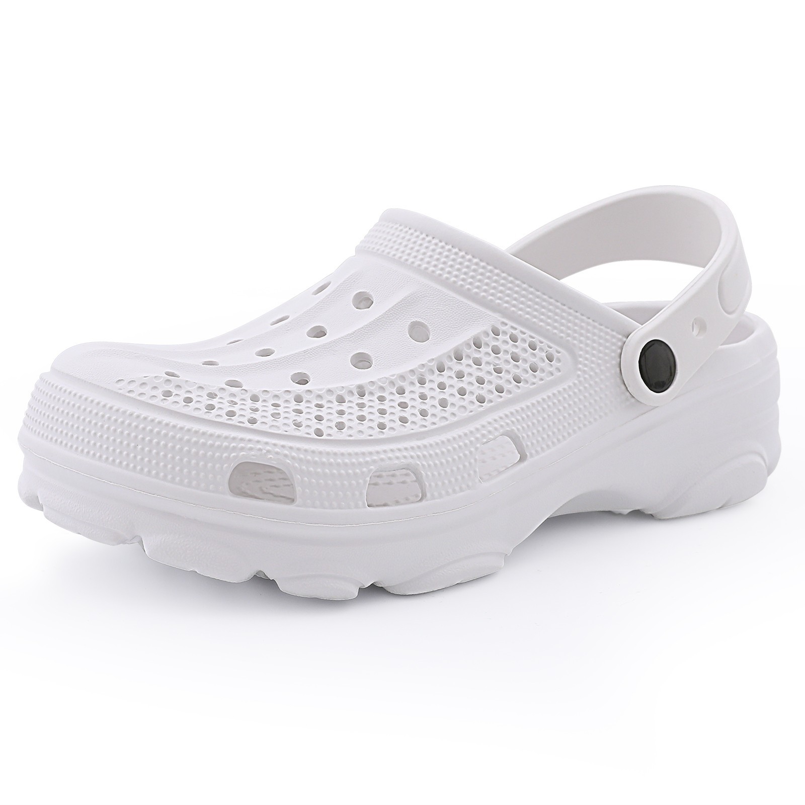 Unisex Black/White Cozy Classic Clog Ultra-Light Slip-On Shoes Free Ship U-S-A