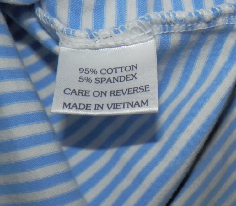 Women’s Ana Clare 3/4 Sleeve Blue White Stripe Dress sz Small