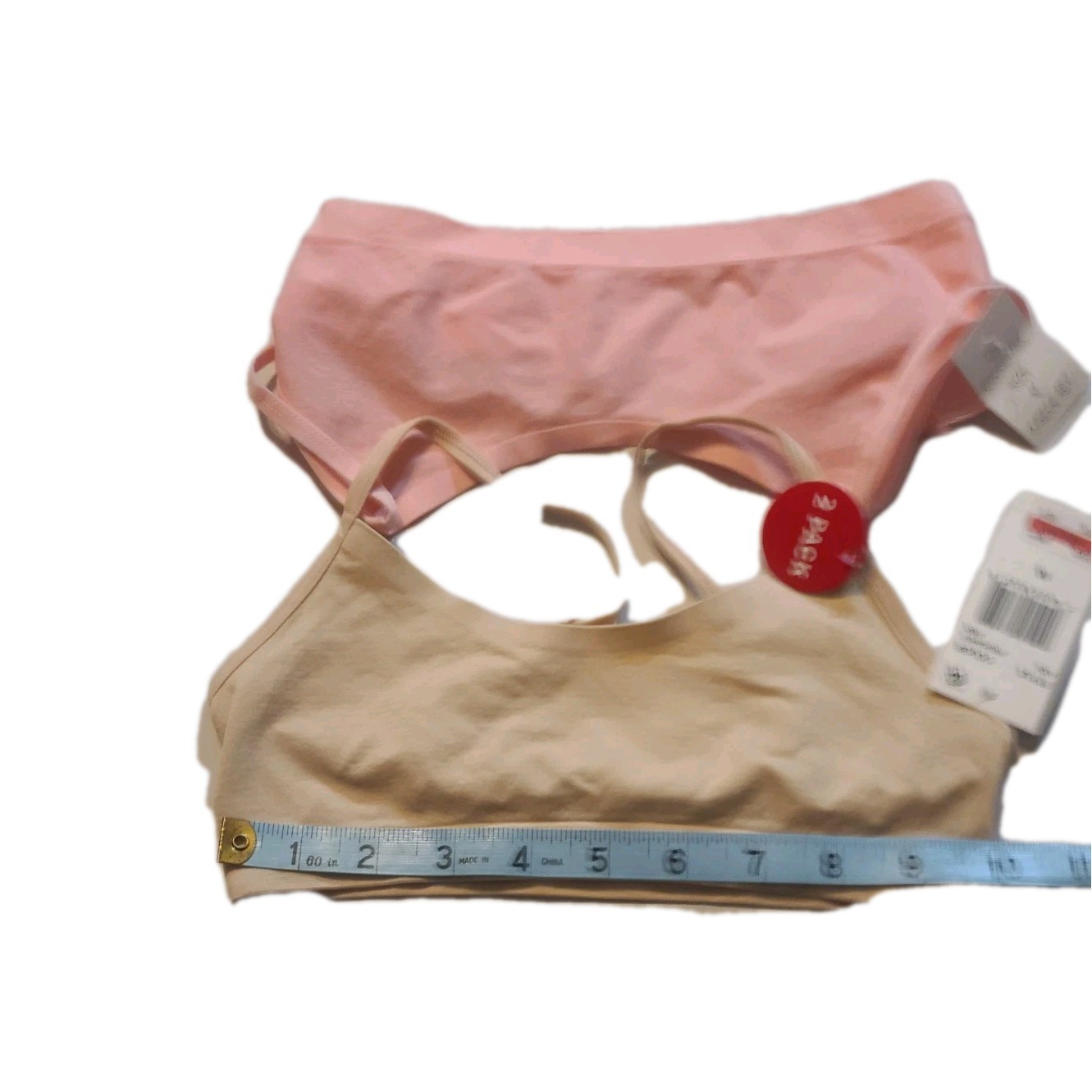 Maidenform Girls Candy Pink/Nude Bralette Bra 2 Piece Set Medium NWT