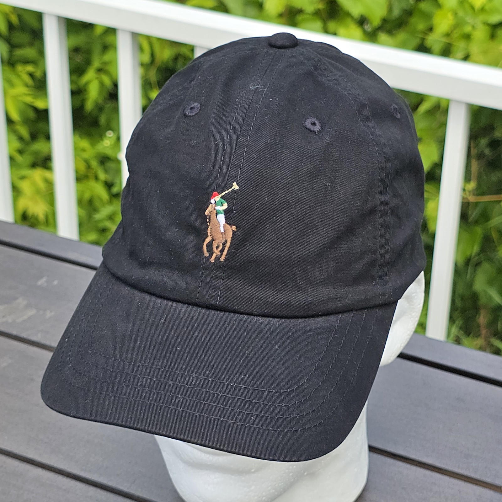 Polo Ralph Lauren Cotton Chino Twill Adjustable Leather Strap Ball Cap Black