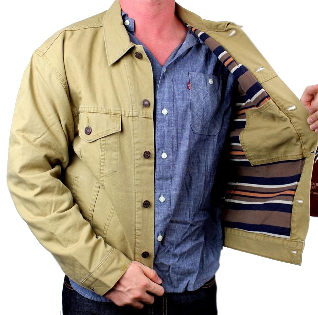 NEW NWT LEVI’S MEN’S PREMIUM CLASSIC COTTON BUTTON UP BROWN JACKET 7051800716
