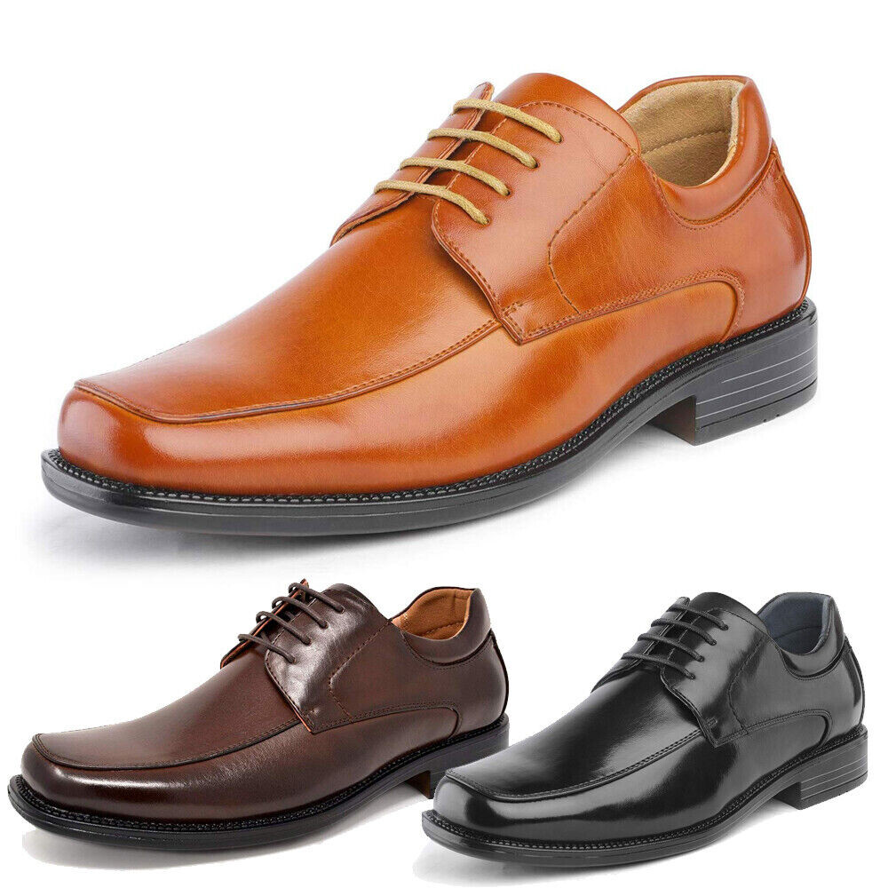 Men’s Oxfords Shoes Square Toe Lace up Classic Dress Business Shoes Size 6.5-15