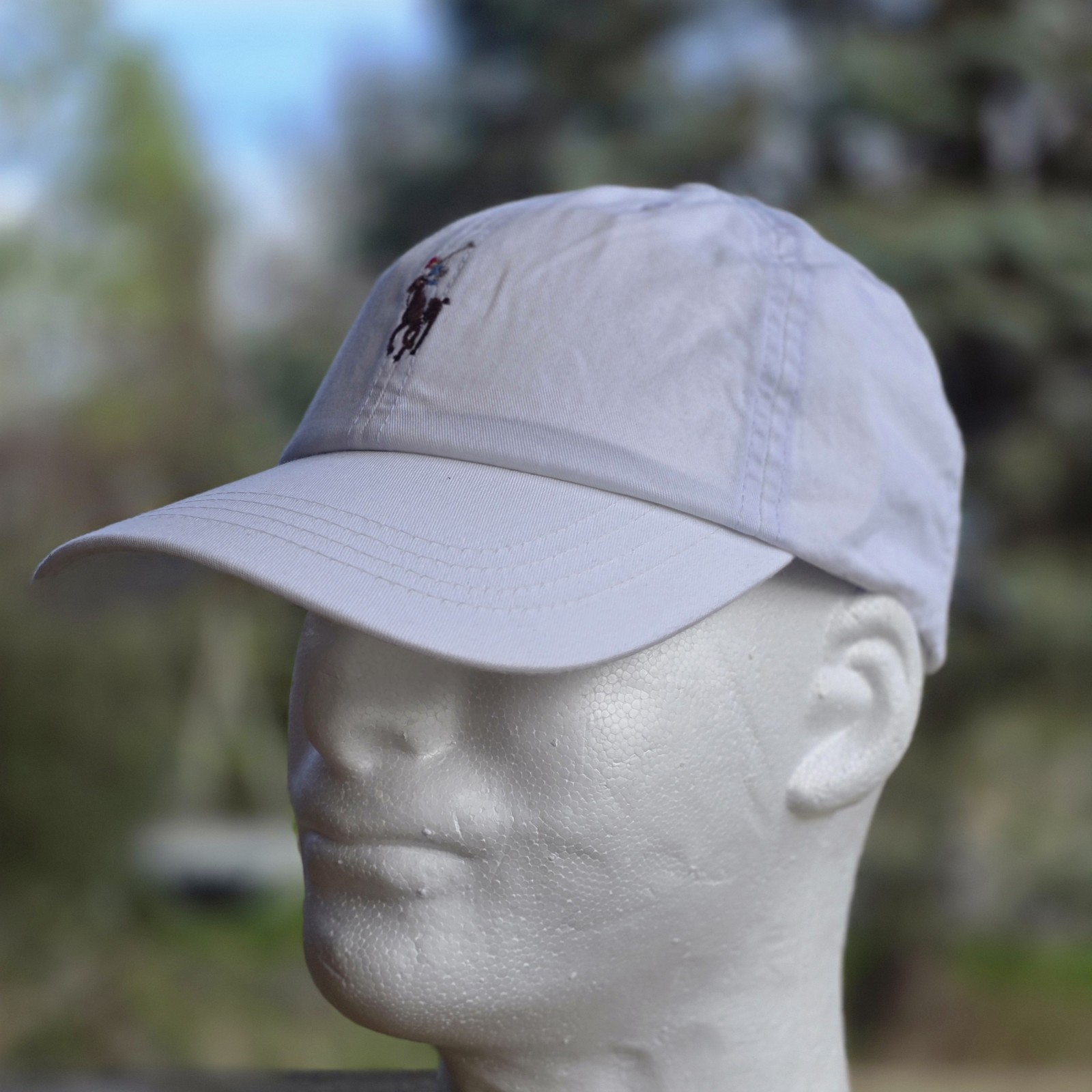 Polo Ralph Lauren Cotton Chino Twill Adjustable Leather Strap Ball Cap White