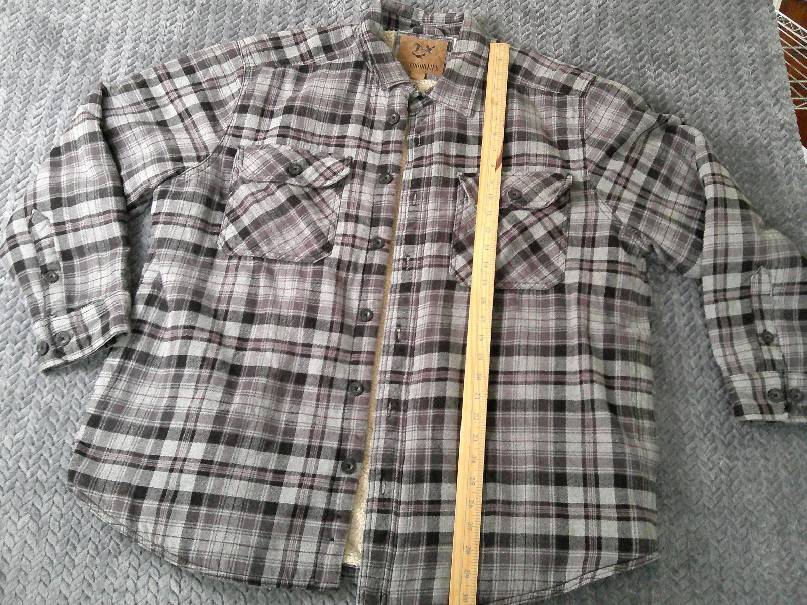 Outdoor Life Multicolor Plaid Button Up Flannel Jacket Long Sleeve Mens Size XL