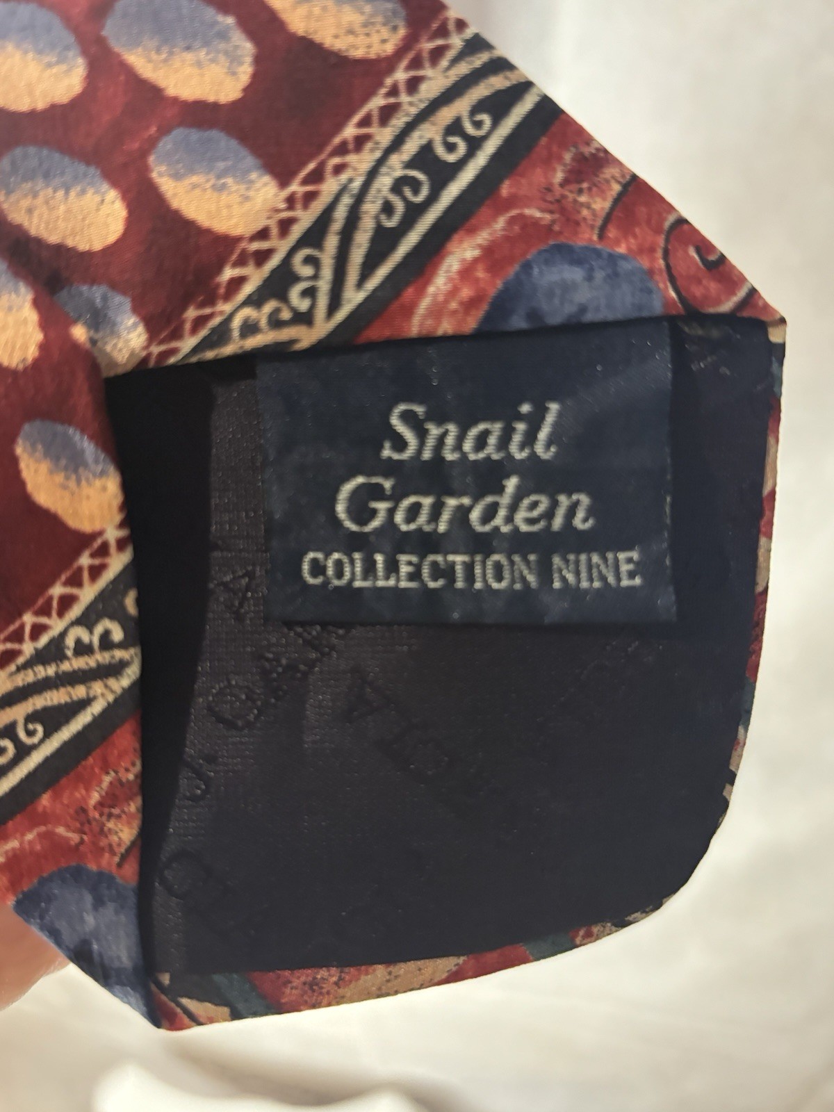J. Garcia Snail Garden Collection Nine Silk Tie Multicolor Geometric Abstract