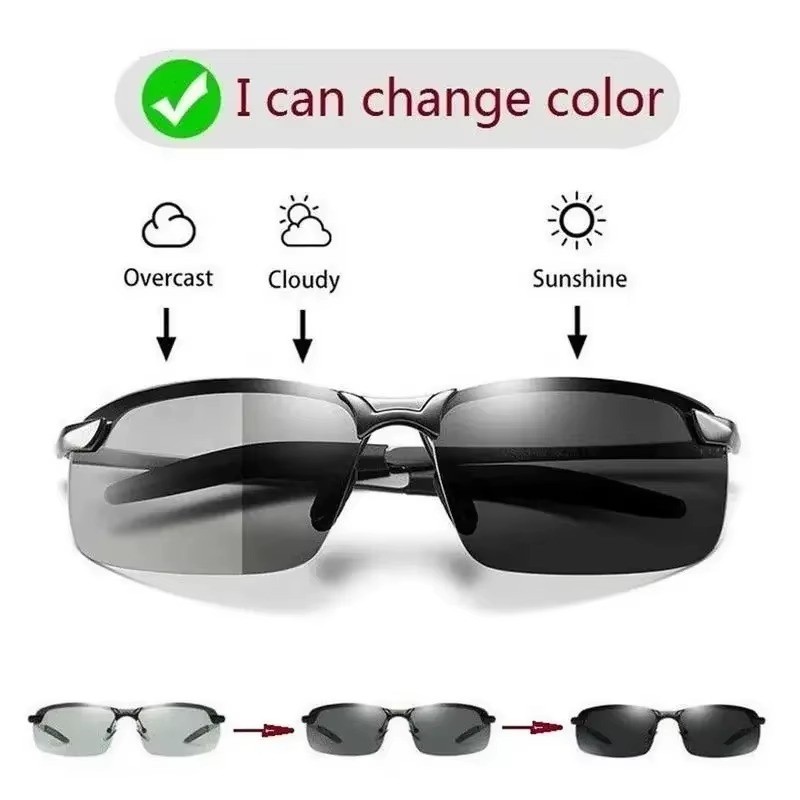 Day And Night Vision Sunglasses Polarized Smart Photochromic Sun Glasses