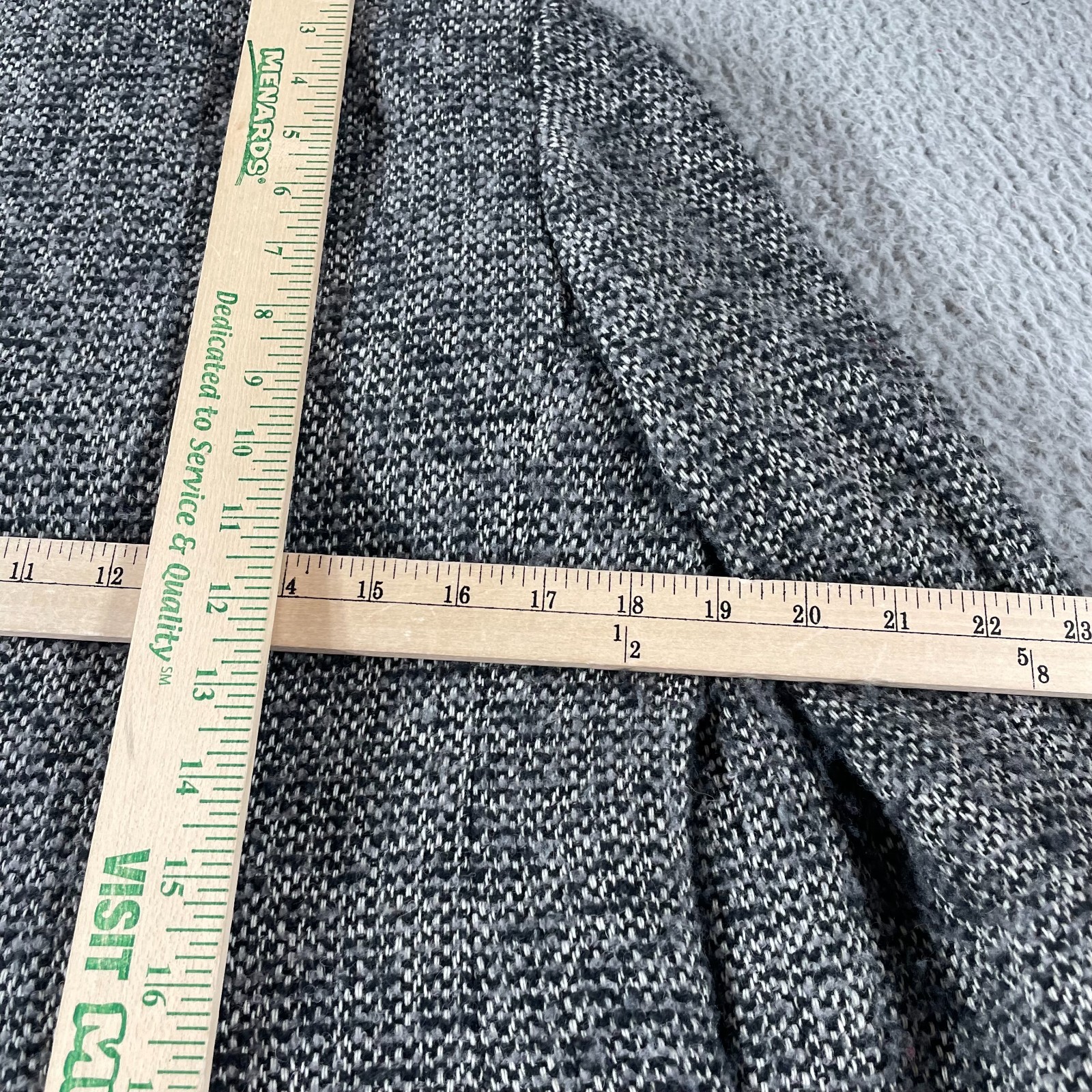 J Crew Factory Tweed Topcoat Coat Grey Black H1493 Size 8 Jacket 3 Button