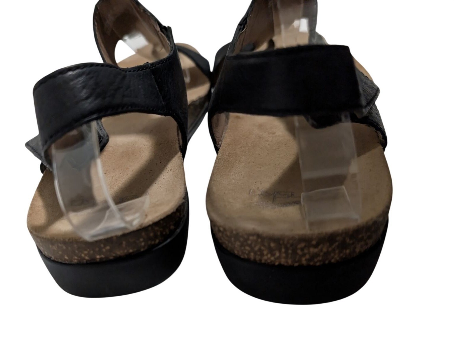 Dansko Reece Black Leather Comfort Toe Loop Sandals Womens EU 42 US 11.5