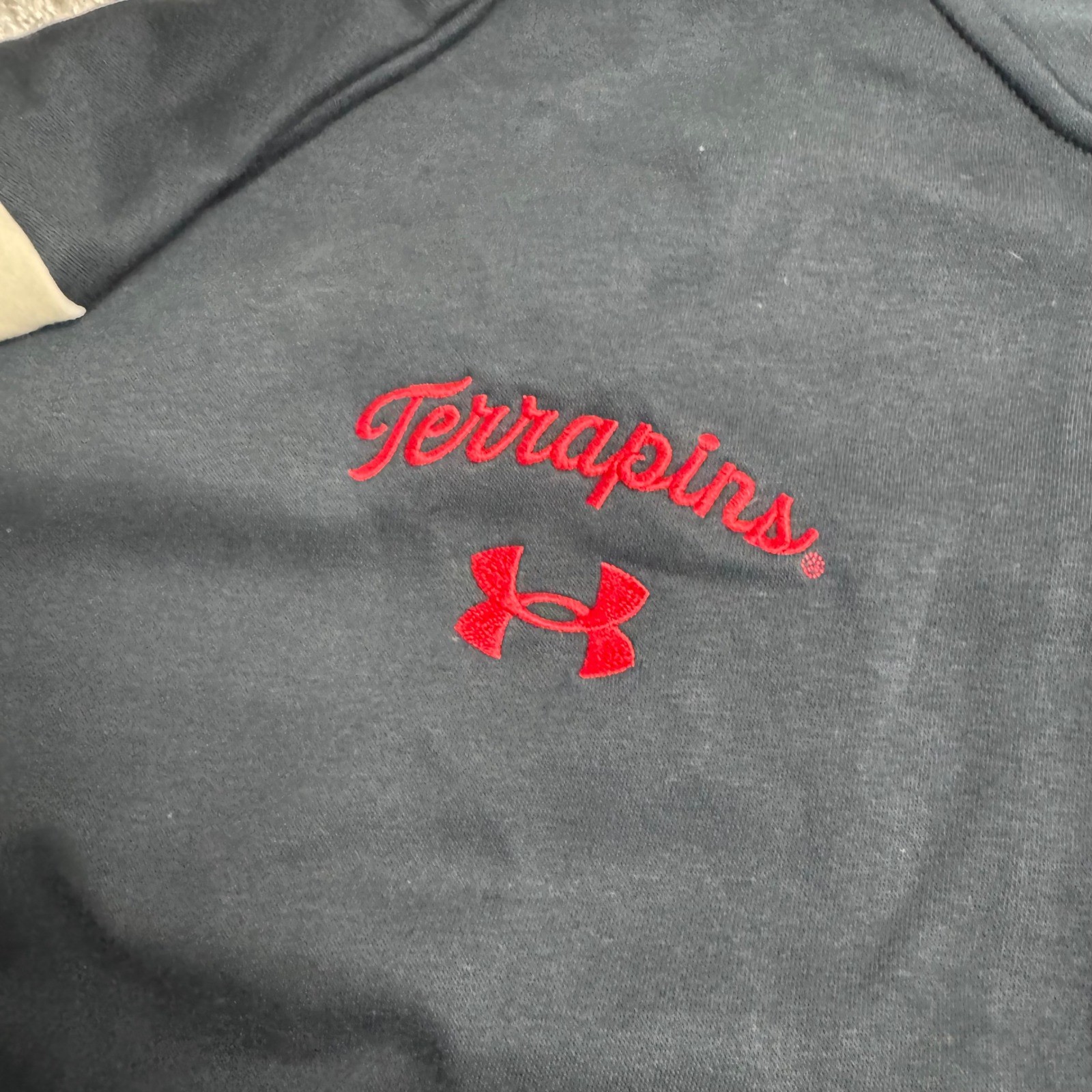 Under Armour Maryland Terrapins UM Varsity Jacket Mens Large Black Red