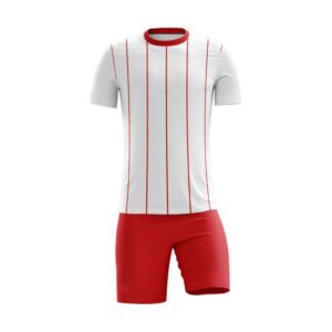 Red And White Soccer Sports Uniform In Dew Wears