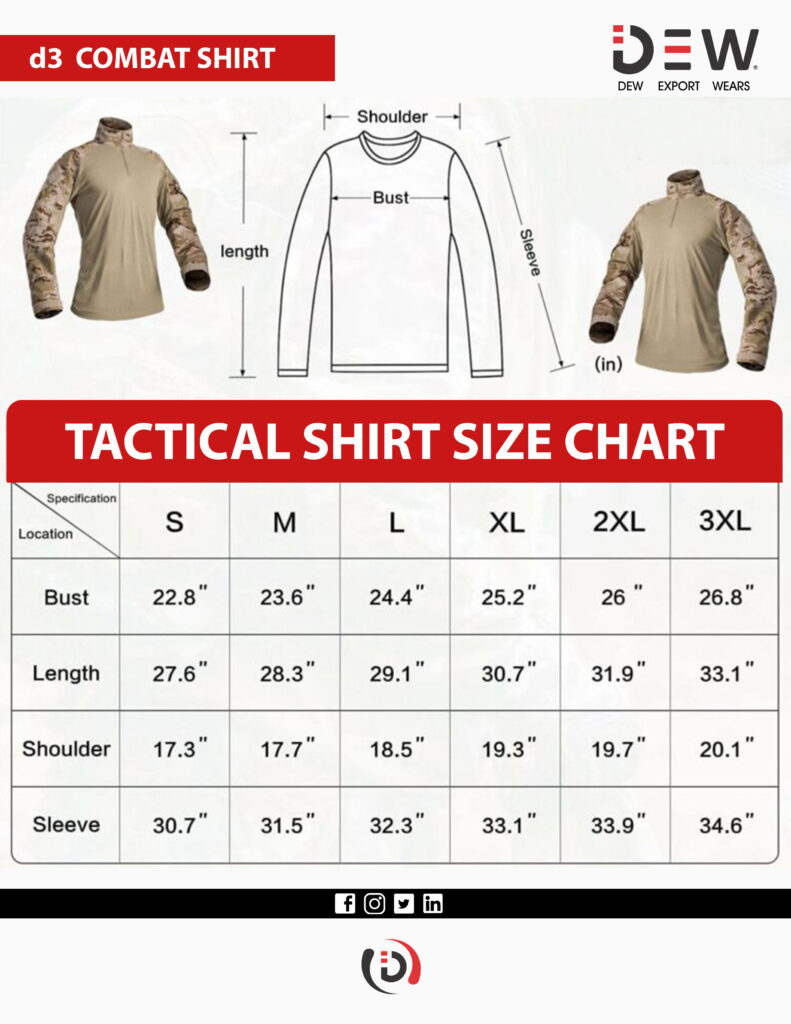 Size Chart - Dew Export Wears